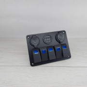 Светодиодная клавишная панель переключателей с вольтметром и коробкой предохранителей, USB, цифровым дисплеем