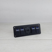 Панель с 4 переключателями, USB-зарядкой QC3.0 и вольтметром