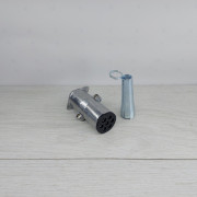 Разъем электропитания на прицеп РОЗЕТКА 7 ножек 24 В/12 В алюминий + медные контакты с защитным резиновым чехлом