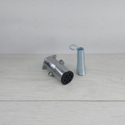 Разъем электропитания на прицеп РОЗЕТКА 7 ножек 24 В/12 В алюминий + медные контакты с защитным резиновым чехлом