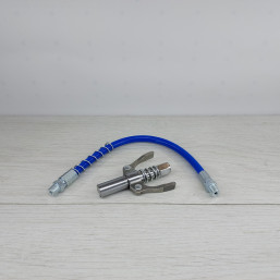 Головка шприца смазки Germany Quality под М6/М8/М10/М12/М14 прямая масленка + шланг с пружиной