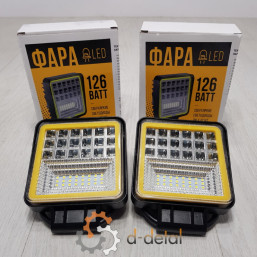 Фара LED ЮМЗ, МТЗ 126W (42 диода) + LED кольцо