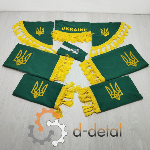 Шторы для трактора ЮМЗ, МТЗ (малая кабина) полный комплект зелени