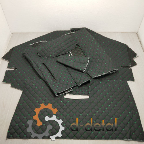 Шумоизоляция кабины ЮМЗ-6 КЛ ручник на полу (1985-1992) черный ромб зеленая нить