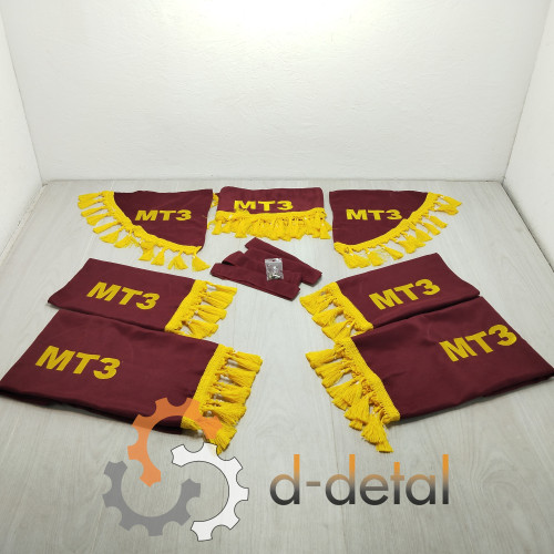 Шторы в кабину для трактора МТЗ (малая кабина) полный комплект бордовая 