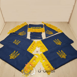 Шторы в кабину для трактора ЮМЗ, МТЗ (большая кабина) полный комплект синие Шторы в кабину для трактора ЮМЗ, МТЗ (большая кабина) полный комплект синие