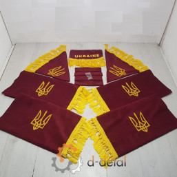 Шторы в кабину для трактора ЮМЗ, МТЗ (большая кабина) полный комплект красные Шторы в кабину для трактора ЮМЗ, МТЗ (большая кабина) полный комплект красные