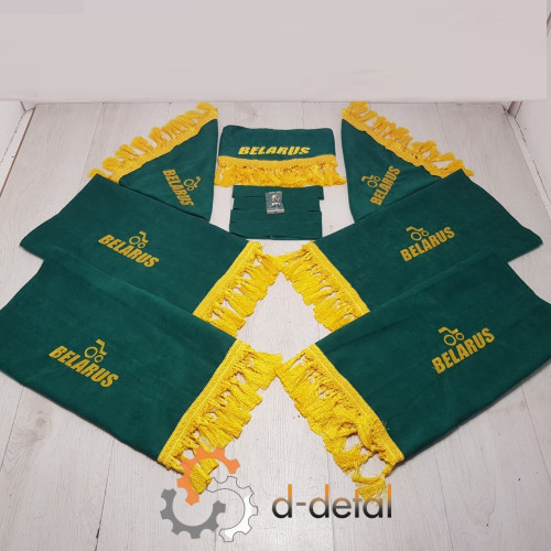 Шторы в кабину для трактора МТЗ (малая кабина) полный комплект зеленые