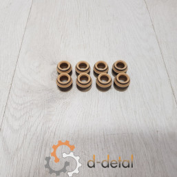 Ремкомплект сальников клапанов Д-240, 243, 245, 260 (8 шт) h = 10 мм, фторкаучук (DETALKA)